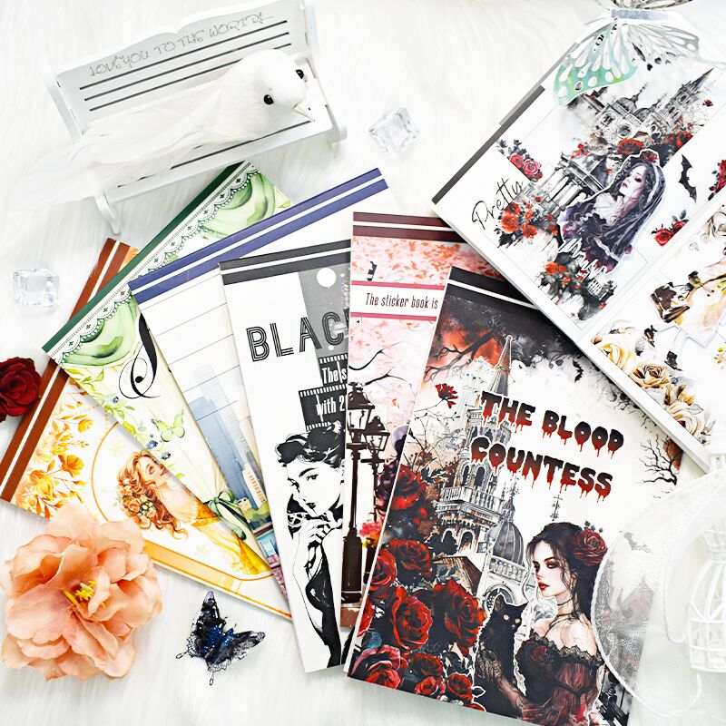 Vintage Collectible Books - 20Sheet Pre-Cut Sticker Book PET Washi