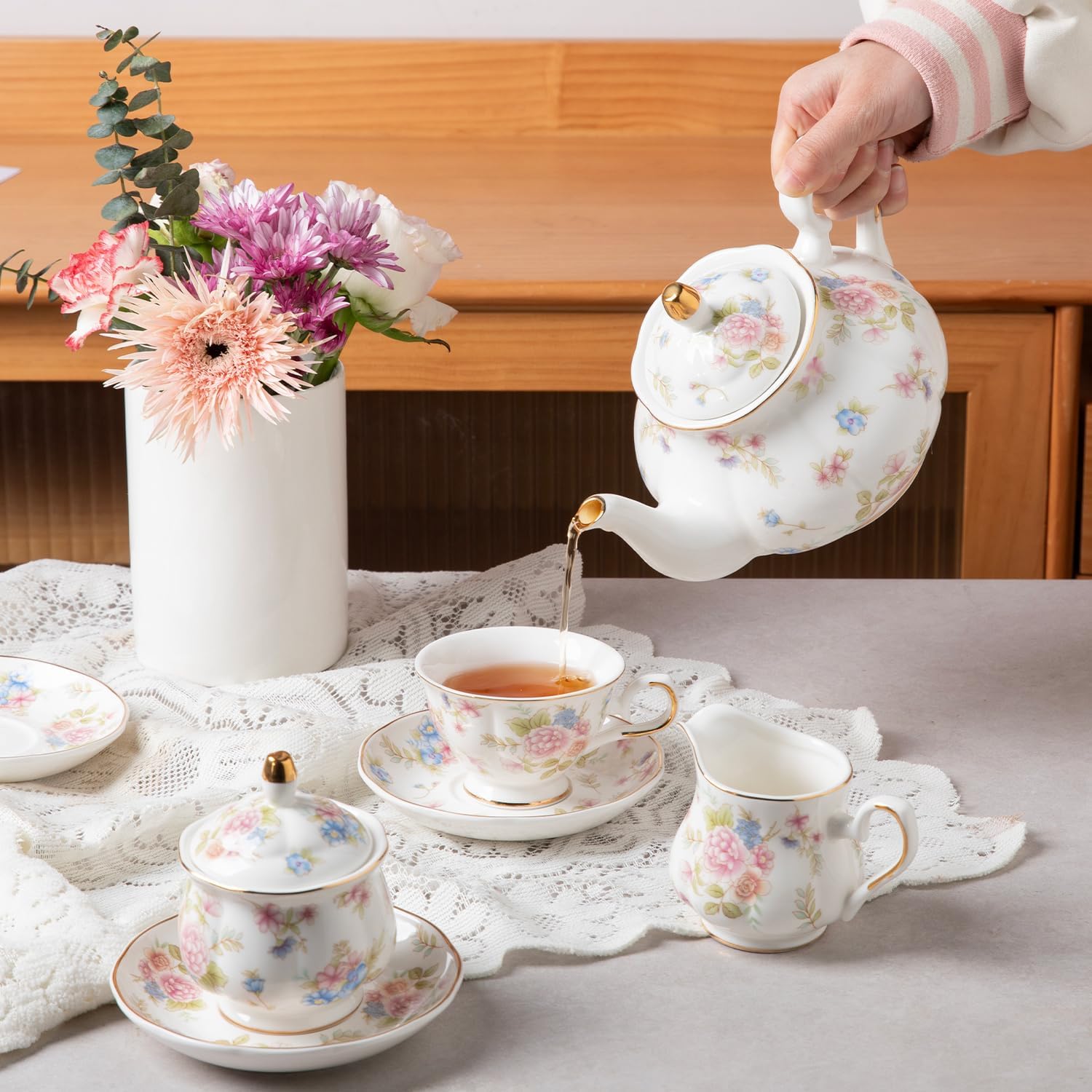 Porcelain Vintage Floral Tea S - Vintage Collectible Spoons ulasan dan harga