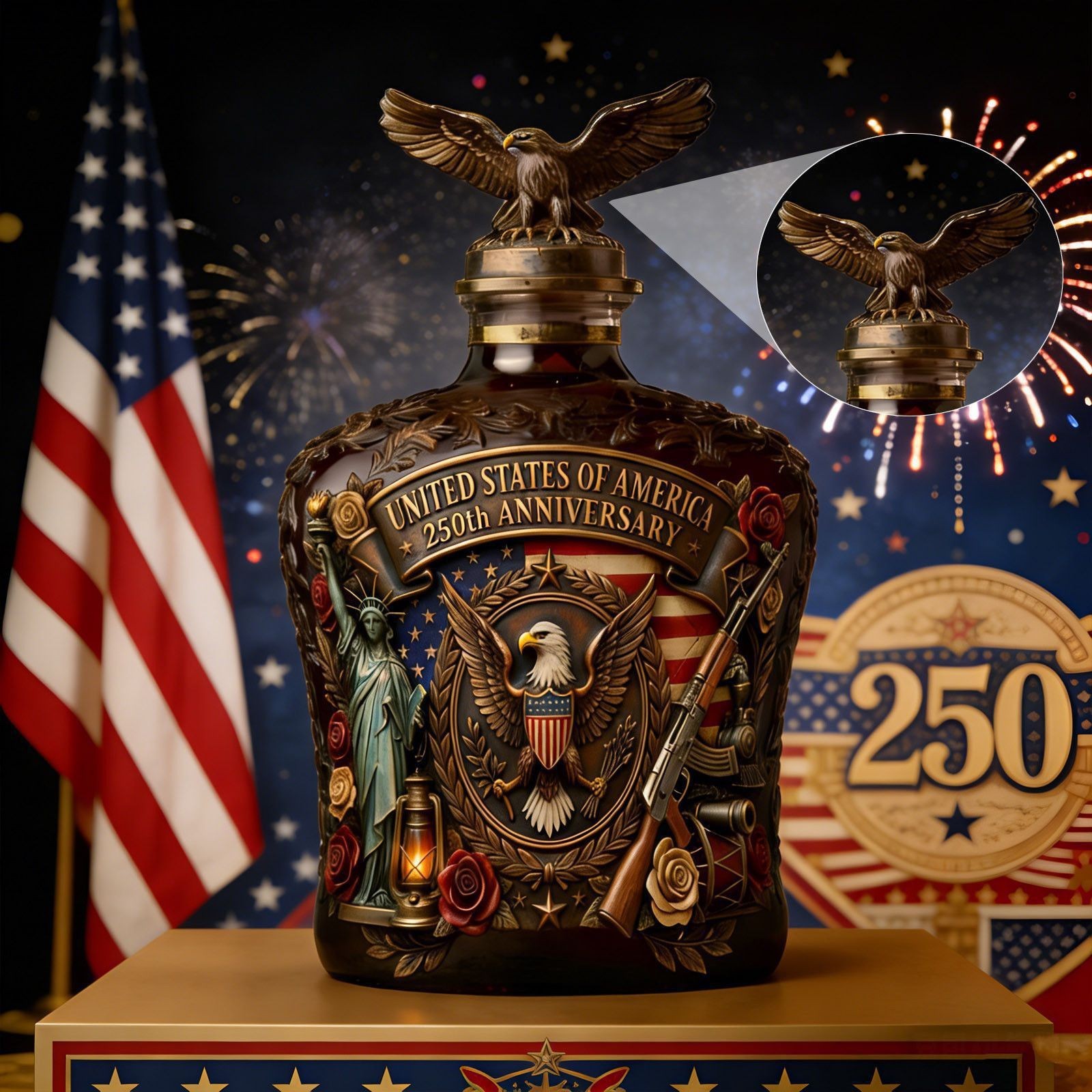 Vintage American Freedom Eagle - Vintage Collectible Liquor Bottles ulasan dan harga